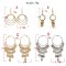 E-6259 4Styles Simple Metal Big Round Sequin Circle Geometric Drop Earrings for Women Boho Holiday Party Jewelry Gift