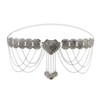 N-7604 Vintage Boho Metal Coin Tassel Belly Dance Waist Chains for Women Party Body Jewelry Gift
