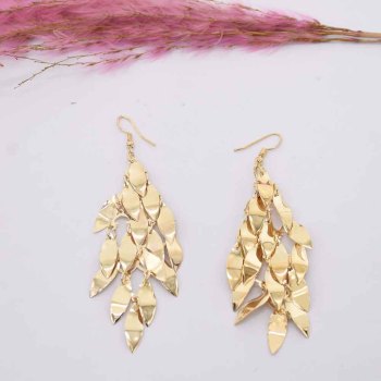 E-6266  2Styles Simple Metal Big Round Sequin Circle Geometric Drop Earrings for Women Holiday Party Jewelry