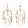 E-6265 Multilayers Gold Silver Metal Circle Round Balls Drop Earrings for Women Simple Party Jewelry Gift