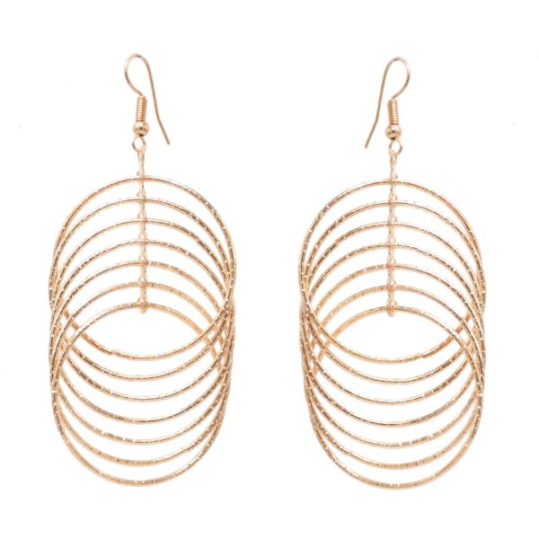 E-6265 Multilayers Gold Silver Metal Circle Round Balls Drop Earrings for Women Simple Party Jewelry Gift