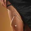 N-7606 Fashion Gold Silver Color Pearl Snake Pendants Metal Alloy Thigh Leg Chains For Women Party Jewelry