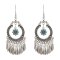 E-6267 3Styles Bohemian Vintage Silver Metal Leaf Flower Acrylic Beads Drop Earrings for Women Ethnic Jewelry