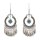 E-6267 3Styles Bohemian Vintage Silver Metal Leaf Flower Acrylic Beads Drop Earrings for Women Ethnic Jewelry