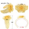 B-1142 Indian Gold Metal Hollow Flower Open Cuff Bangles for Women Bridal Wedding Party Jewelry Gift