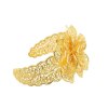 B-1142 Indian Gold Metal Hollow Flower Open Cuff Bangles for Women Bridal Wedding Party Jewelry Gift