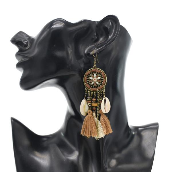 E-6273 Vintage Bohemian Jewelry Boho Dangle Long Statement Drop Earrings Funky Hanging Women Tassel Earrings