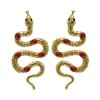E-6275 4 Colors Punk Vintage Gold Silver Color Metal Snake Rhinestone Earrings Personality Party Jewelry Gift