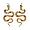 E-6275 4 Colors Punk Vintage Gold Silver Color Metal Snake Rhinestone Earrings Personality Party Jewelry Gift