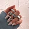 R-1555 Fashionable Vintage Alloy Silver Antique Ring Set Adjustable for Women Thai Silver Jewelry