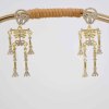 E-6276   Fashion Skeleton Alloy Golden Sliver Drop Earring For Women Party Jewelry