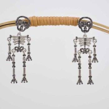 E-6276   Fashion Skeleton Alloy Golden Sliver Drop Earring For Women Party Jewelry