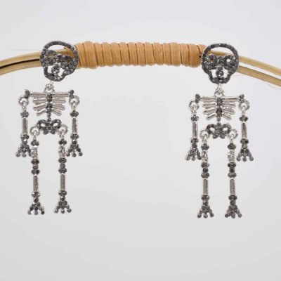 E-6276   Fashion Skeleton Alloy Golden Sliver Drop Earring For Women Party Jewelry