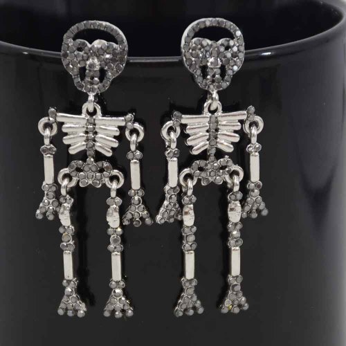 E-6276   Fashion Skeleton Alloy Golden Sliver Drop Earring For Women Party Jewelry