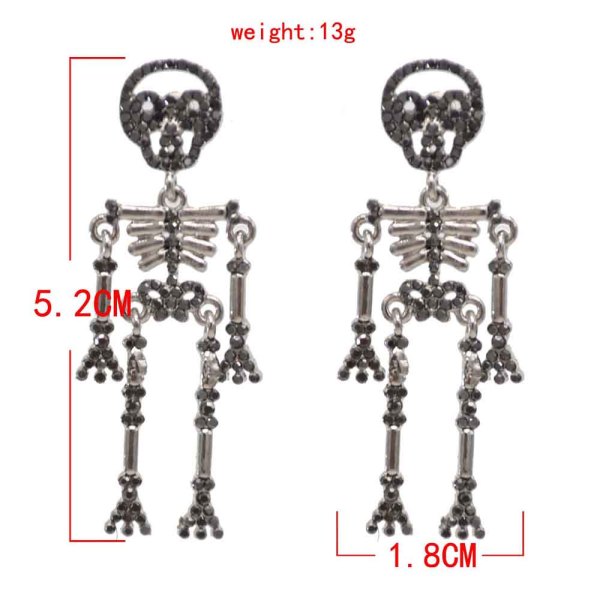 E-6276   Fashion Skeleton Alloy Golden Sliver Drop Earring For Women Party Jewelry