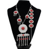 N-7607 Bohemian Vintage Blue Beaded Tassel Necklace Earring Set Ethnic Ornament Jewelry Set