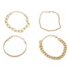 B-1144 4Pcs/Set Punk Gold Silver Metal Thick Chain Twisted Bracelet & Bangles for Women Hip Hop Party Jewelry Gift