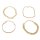 B-1144 4Pcs/Set Punk Gold Silver Metal Thick Chain Twisted Bracelet & Bangles for Women Hip Hop Party Jewelry Gift