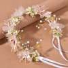 F-0928 Flower Headband for Wedding Handmade Hair Floral Wreath Adjustable Butterfly Leaf Flower Headbands for Bridal Wedding