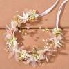 F-0928 Flower Headband for Wedding Handmade Hair Floral Wreath Adjustable Butterfly Leaf Flower Headbands for Bridal Wedding