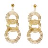 E-6283 New Fashion Vintage Geometric Multilayer Metal Hoop Gold Earrings For Women