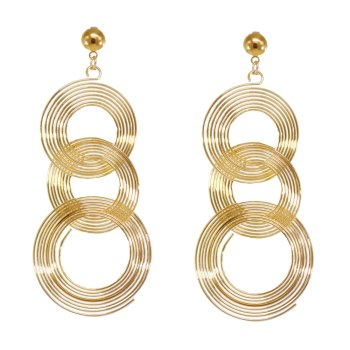 E-6283 New Fashion Vintage Geometric Multilayer Metal Hoop Gold Earrings For Women