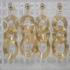 E-6283 New Fashion Vintage Geometric Multilayer Metal Hoop Gold Earrings For Women