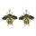 E-6284 3Colors Fashion Insect Bee Crystal Drop Earrings for Women Girl Holiday Party Jewelry Gift