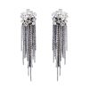 E-6286 Long Metal Claw Chain Tassel Earrings Geometric Flashing Diamond Earrings For Women
