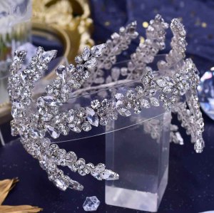 F-0919 Luxury Bridal Crystal Zircon Tiaras Pageant Party Wedding Crown Engagement Hair Accessories