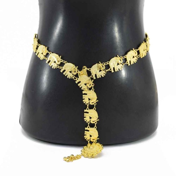 N-6538 Vintage Bohemian Gold Silver Metal Elephant Waist Belly Chain Women Dance Belt Body Jewelry