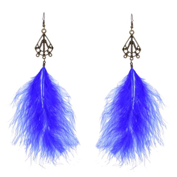 E-6290 5Colors Bohemian Feather Long Tassel Drop Earrings for Women Wedding Holiday Party Jewelry Gift