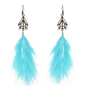 E-6290 5Colors Bohemian Feather Long Tassel Drop Earrings for Women Wedding Holiday Party Jewelry Gift