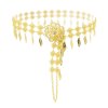 N-7613   Bohemian Gold Metal Flower Waist Belly Chain For Women Dance Belt Body Jewelry