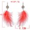 E-6294     New Bohemian Fashion Fluffy Feather Pendants Earring Long Tassel Dangle Earring For Women Girls