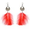 E-6295 4Colors Bohemian Feather Long Tassel  Drop Earrings for Women Girl Ethnic Holiday Party Jewelry