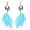 E-6295 4Colors Bohemian Feather Long Tassel  Drop Earrings for Women Girl Ethnic Holiday Party Jewelry