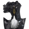 E-6293 Bohemian Feather Long Tassel  Drop Earrings for Women Girl Ethnic Holiday Party Gift Jewelry