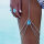 N-7615 Drop Turquoise Gem Thigh Chain Leg Chain Silver Metal Chain Plus Size Leg Choker Body Chain