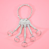 B-1148 Skull Finger Skeleton Hand Bracelet With Ring Metal Hand Bangle Bracelet For Halloween Costume Gift