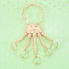 B-1148 Skull Finger Skeleton Hand Bracelet With Ring Metal Hand Bangle Bracelet For Halloween Costume Gift