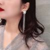 E-6297 Rhinestone Star Dangle Earrings Long Chain Tassel Drop Earrings