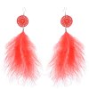 E-6300 8 Colors Bohemian Feather Drop Earrings for Women Handmade Ethnic Holiday Party Jewelry Gift