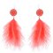 E-6300 8 Colors Bohemian Feather Drop Earrings for Women Handmade Ethnic Holiday Party Jewelry Gift
