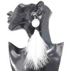 E-6300 8 Colors Bohemian Feather Drop Earrings for Women Handmade Ethnic Holiday Party Jewelry Gift