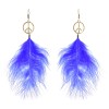 E-6304 5 Colors Bohemian Fashion Earrings Long  Feather Fluffy Dangle Earrings For Women Girls