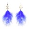 E-6304 5 Colors Bohemian Fashion Earrings Long  Feather Fluffy Dangle Earrings For Women Girls