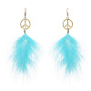E-6304 5 Colors Bohemian Fashion Earrings Long  Feather Fluffy Dangle Earrings For Women Girls