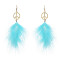 E-6304 5 Colors Bohemian Fashion Earrings Long  Feather Fluffy Dangle Earrings For Women Girls