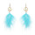 E-6304 5 Colors Bohemian Fashion Earrings Long  Feather Fluffy Dangle Earrings For Women Girls